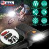 Super Bright Bike Light Set USB Rechargeable Headlight Taillight Set Waterproof LED Bicycle Front and Rear Lights for Night Riding Cycling