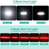Super Bright Bike Light Set USB Rechargeable Headlight Taillight Set Waterproof LED Bicycle Front and Rear Lights for Night Riding Cycling