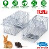 2Pcs 18x8x10In Humane Single Door Live Animal Trap Collapsible Galvanized Iron Animal Cage Catch And Release for Small Squirrel Raccoon Feral Cat Weas