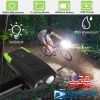 20000LM Bike Front Lights Set Bicycle Headlights w/120dB Loud Horn IPX5 Water-Resistant 4000mAh USB Rechargeable for Night Riding
