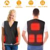 Heat Jacket Vest 3 Heating Gear Adjustable USB Heated Vest Warm Heat Coat Vest w/ 5 Heating Zones For Men Women Winter Outdoor Activity