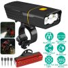 Super Bright Bike Light Set USB Rechargeable Headlight Taillight Set Waterproof LED Bicycle Front and Rear Lights for Night Riding Cycling