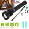 LED Tactical Flashlights 30000LM USB Rechargeable Flashlight Water-Resistant Zoomable LED Torch w/ 3 Modes SOS 3200mAh Battery Handheld Flashlights fo