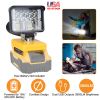 Cordless LED Work Light LED Flood Light for Dewalt 18V 20V 60V Battery 12W 2800LM with Dual USB Charging Port for Workshop Camping Outdoor Emergencies